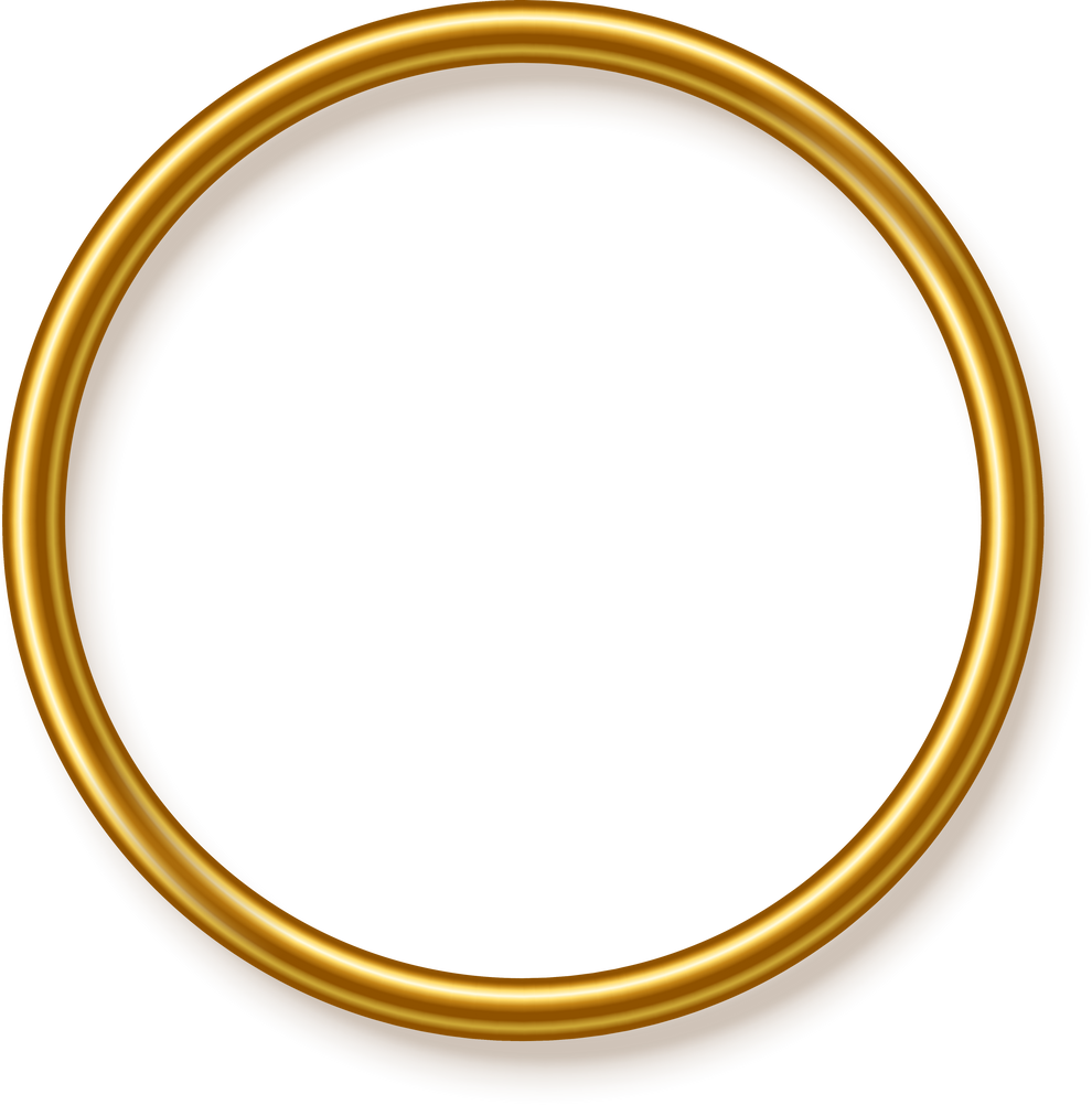 Gold tube circle shape frame